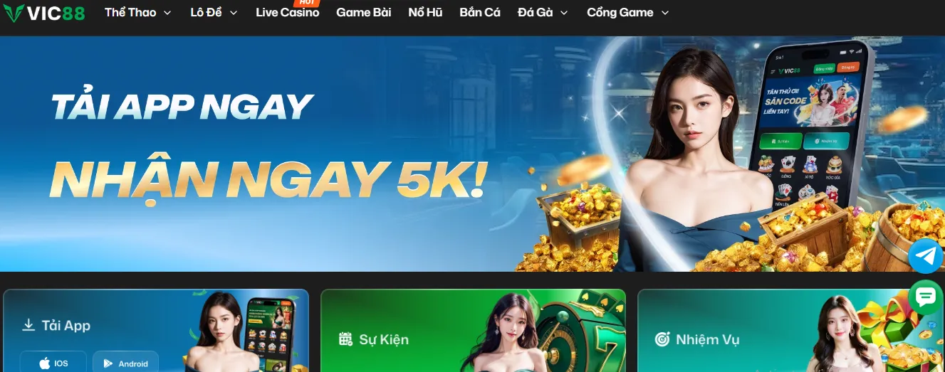 Vic88 có giao diện sang trọng và êm dịu